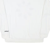 ADIDAS Womens White Cotton Blend Crew Neck UK 10 Sweatshirt Logo Print