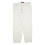 LEVI'S Womens Cotton Blend White Relaxed Straight Trousers W32 L30 Classic Style