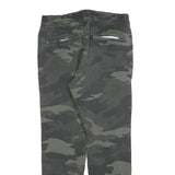 HOLLISTER Mens Cotton Blend Green Camouflage Slim Tapered Trousers W30 L28