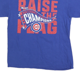 MAJESTIC Mens Blue Chicago Cubs National League Champions Graphic T-Shirt M