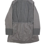 TIMBERLAND Womens Grey Zip Jacket L Cotton Blend Hooded Casual Winter