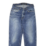 DKNY Mens Jeans Blue Regular Straight Denim Light W32 L29 Classic Fit Distressed