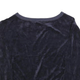 JUICY COUTURE Womens Navy Blue Crew Neck M Plush Velour Sweatshirt Casual