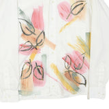 DUNNE&COLE Mens White Printed Polyester Blend Shirt M Contemporary Art Design