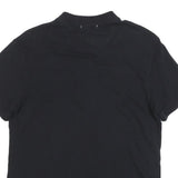 DKNY Mens Black Cotton Blend Polo Shirt M Short Sleeve Classic Fit Embroidered