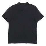DKNY Mens Black Cotton Blend Polo Shirt M Short Sleeve Classic Fit Embroidered