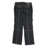 ESPRIT SPORTS Womens Black Relaxed Straight Trousers W34 L34 Zip Polyester