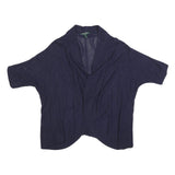 LAUREN RALPH LAUREN Womens Navy Blue Patterned Cardigan Crew Neck Basic Knit XL