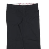 DICKIES Womens Cotton Blend Black Relaxed Straight Trousers W38 L28 Workwear Zip