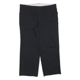 DICKIES Womens Cotton Blend Black Relaxed Straight Trousers W38 L28 Workwear Zip