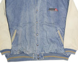 CANADIAN OUTDOORS Mens Blue & Cream Button Cotton Jacket XL Cotton Plain Casual