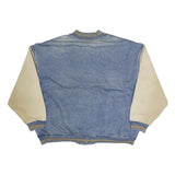 CANADIAN OUTDOORS Mens Blue & Cream Button Cotton Jacket XL Cotton Plain Casual