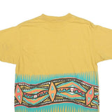 Womens Yellow Graphic T-Shirt L Short Sleeve Crew Neck Cotton Blend