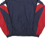 PERFECT Mens Navy Blue & Red Polyester Zip Jacket S Sport Casual Track Style