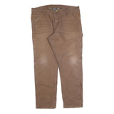 DICKIES Mens Regular Fit Straight Brown Denim W38 L32 Workwear Casual Trousers