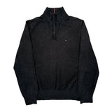 Tommy Hilfiger 1/4 Zip - Large Black Cotton