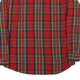TOMMY HILFIGER Mens Red & Green Plaid Shirt M Long Sleeve Cotton Blend Casual