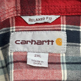 Carhartt Checked Flannel Shirt - 2XL Blue Cotton