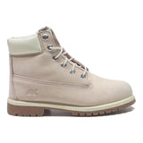 TIMBERLAND Girls Lace-Up Boots Leather Beige & Cream UK 5.5 Durable Outdoor