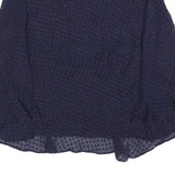 WHISTLES Womens Navy Blue Printed Blouse Long Sleeve Round Neck S Elegant