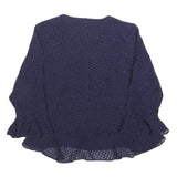 WHISTLES Womens Navy Blue Printed Blouse Long Sleeve Round Neck S Elegant