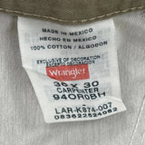 Wrangler Carpenter Trousers - 38W 30L Khaki Cotton