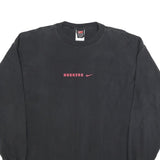 NIKE Mens Black 2XL Long Sleeve Crew Neck Huskers Graphic Vintage Cotton T-Shirt