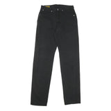 JEANSEDWIN Mens Black Regular Fit Straight Denim W30 L36 Zip Cotton Blend Jeans