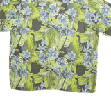 UNTIED Mens Green & Blue Floral Cotton Blend Shirt L Casual Summer Vacation