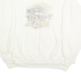 SIMPLY BASIC PLUS Womens White Pullover Sweatshirt One Size Collared Vintage