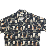 BATIK BAY Mens Black Hawaiian Shirt 2XL Cotton Blend Summer Casual