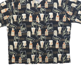 BATIK BAY Mens Black Hawaiian Shirt 2XL Cotton Blend Summer Casual