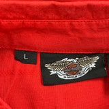 Harley Davidson Short Sleeve Shirt - Large Red Cotton
