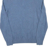 NAUTICA Mens Blue Plain Cotton Blend Pullover Jumper Zip Neck S Lightweight