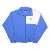 TRIUM Mens Blue & White Zip Jacket XL Polyester Blend Plain Casual Sportswear