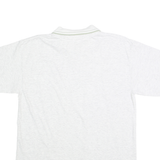 GILDAN Mens White Cotton Blend Graphic Polo Shirt M Short Sleeve Crew Neck