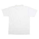 GILDAN Mens White Cotton Blend Graphic Polo Shirt M Short Sleeve Crew Neck