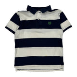 Age 8 Chaps Ralph Lauren Striped Polo Shirt - Small Navy Cotton