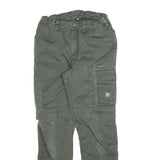 ENGELBERT STRAUSS Boys Cotton Blend Slim Cargo Trousers Green W25 L28 Practical