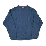 Chaps Ralph Lauren Oversized Jumper - Large Blue Cotton
