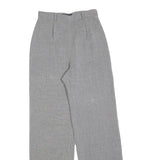 FINAL STAGE Womens Grey Regular Fit Straight Trousers W24 L30 Smart Casual