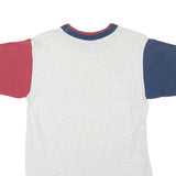 SMILE Mens Grey & Red Blue Colourblock Graphic T-Shirt S Short Sleeve Crew Neck