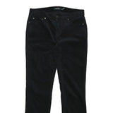LAUREN RALPH LAUREN Womens Cotton Blend Black Regular Straight Trousers W32 L30