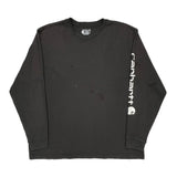 Carhartt Spellout Long Sleeve T-Shirt - XL Black Cotton