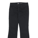 DICKIES Womens Cotton Blend Black Slim Trousers W30 L30 Casual Zip Closure