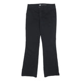 DICKIES Womens Cotton Blend Black Slim Trousers W30 L30 Casual Zip Closure