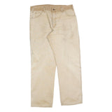CARHARTT Mens Relaxed Beige Cotton Blend Trousers W34 L32 Workwear Utility