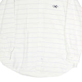 RALPH LAUREN Mens White & Blue Stripe Shirt XL Button Down Collar Cotton