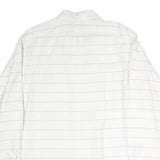 RALPH LAUREN Mens White & Blue Stripe Shirt XL Button Down Collar Cotton