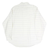 RALPH LAUREN Mens White & Blue Stripe Shirt XL Button Down Collar Cotton